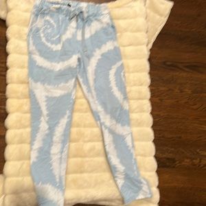 Blue and white draw string pants worn once size small